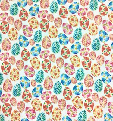 Easter Eggs On White- Multicolour