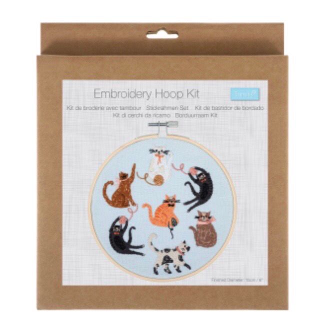 Embroidery Kit with Hoop: Cats Embroidery Kit with Hoop: Cats