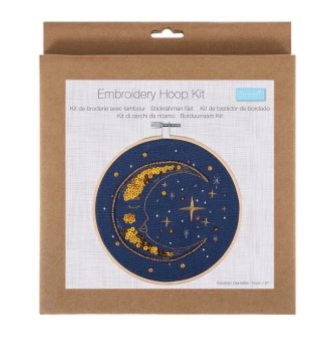 Embroidery Kit with Hoop: Moon Embroidery Kit with Hoop: Moon