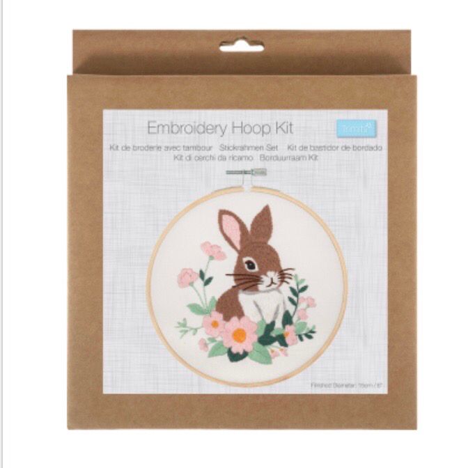 Embroidery Kit with Hoop: Rabbit