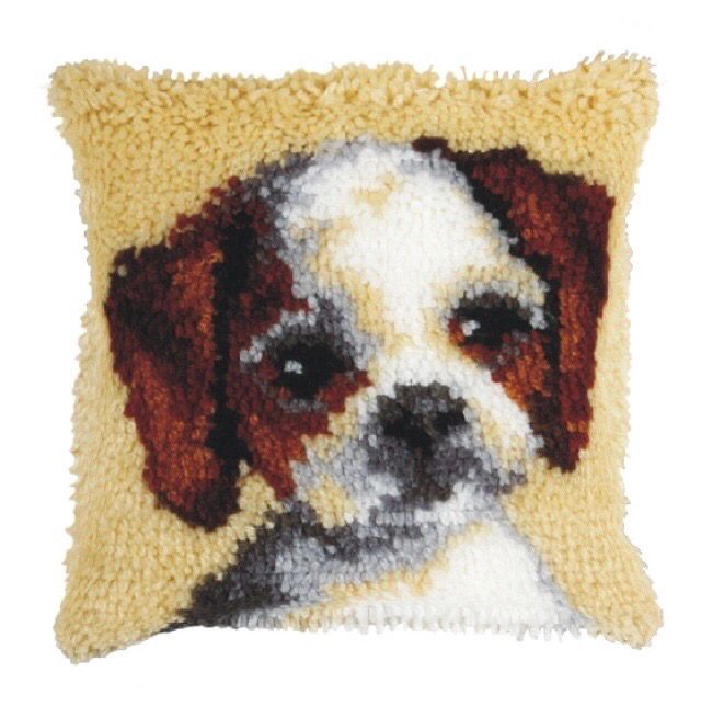 Latch Hook Kit: Cushion: Small: Dog