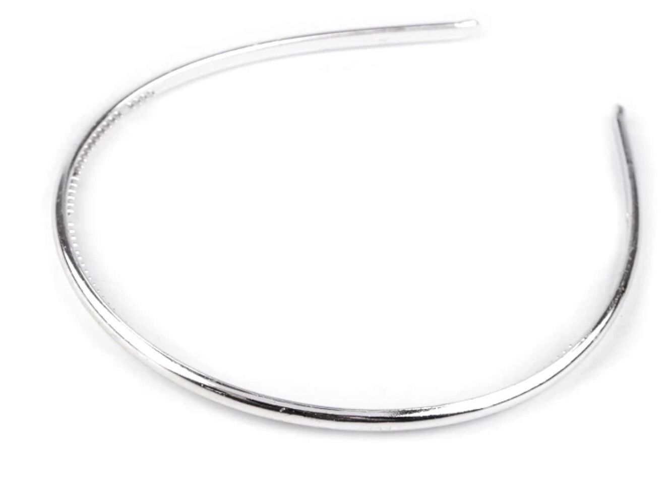 Plastic hairband, metallic- Silver
