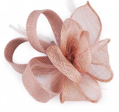 Fascinator / Brooch Flower with Feathers- Powder Fascinator / Brooch Flower with Feathers- Powder