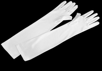 Formal Satin Gloves- White