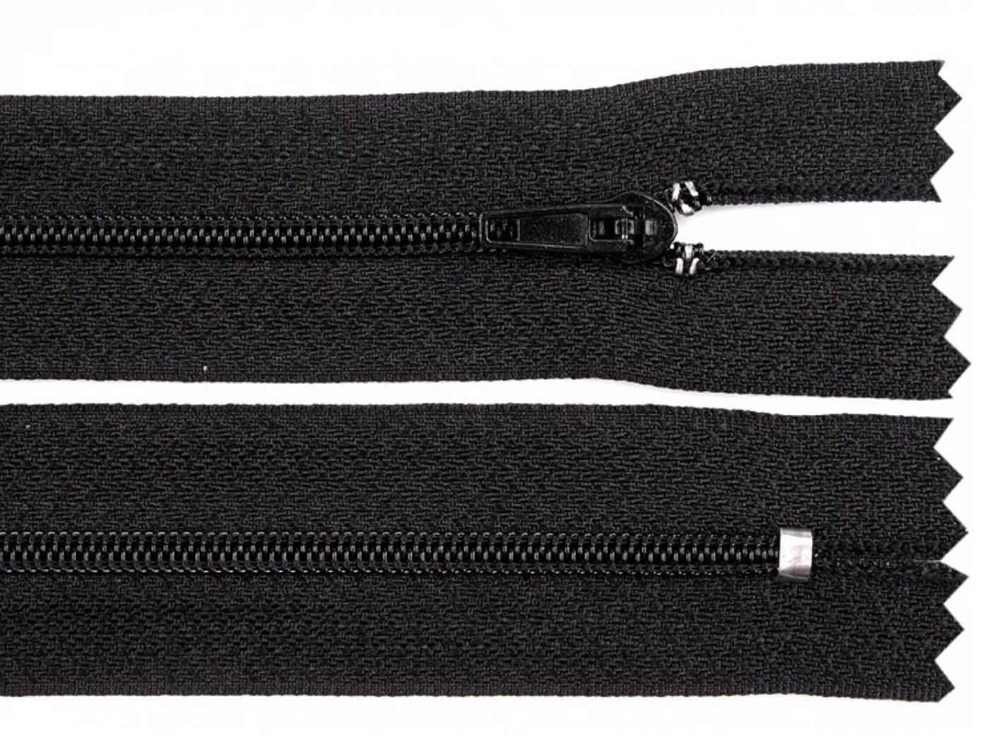 Nylon Zipper, No 3, length 45 cm pinlock- Black