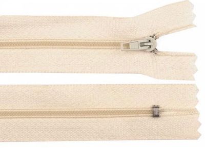 Nylon Zipper, No 3, length 50 cm pinlock- Light Cream Nylon Zipper, No 3, length 50 cm pinlock- Light Cream