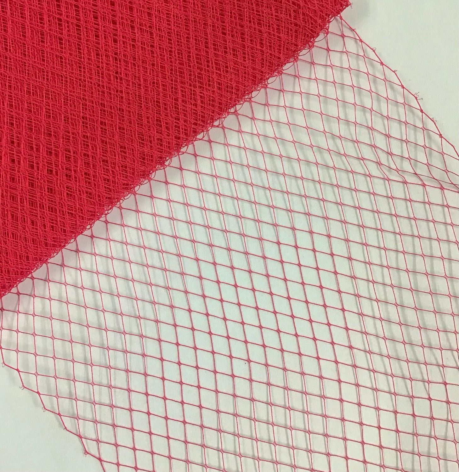 French Birdcage Veil- Cerise