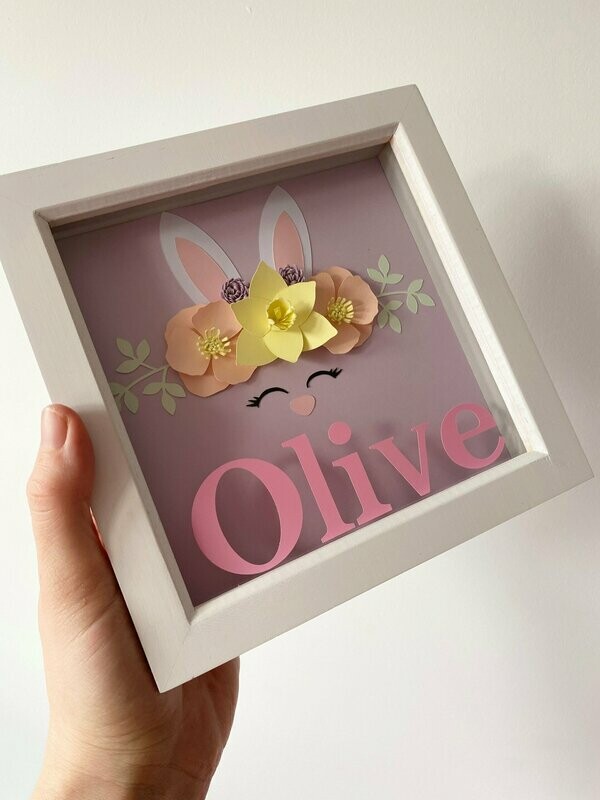 Personalised Spring Bunny Frame 15 x 15cm