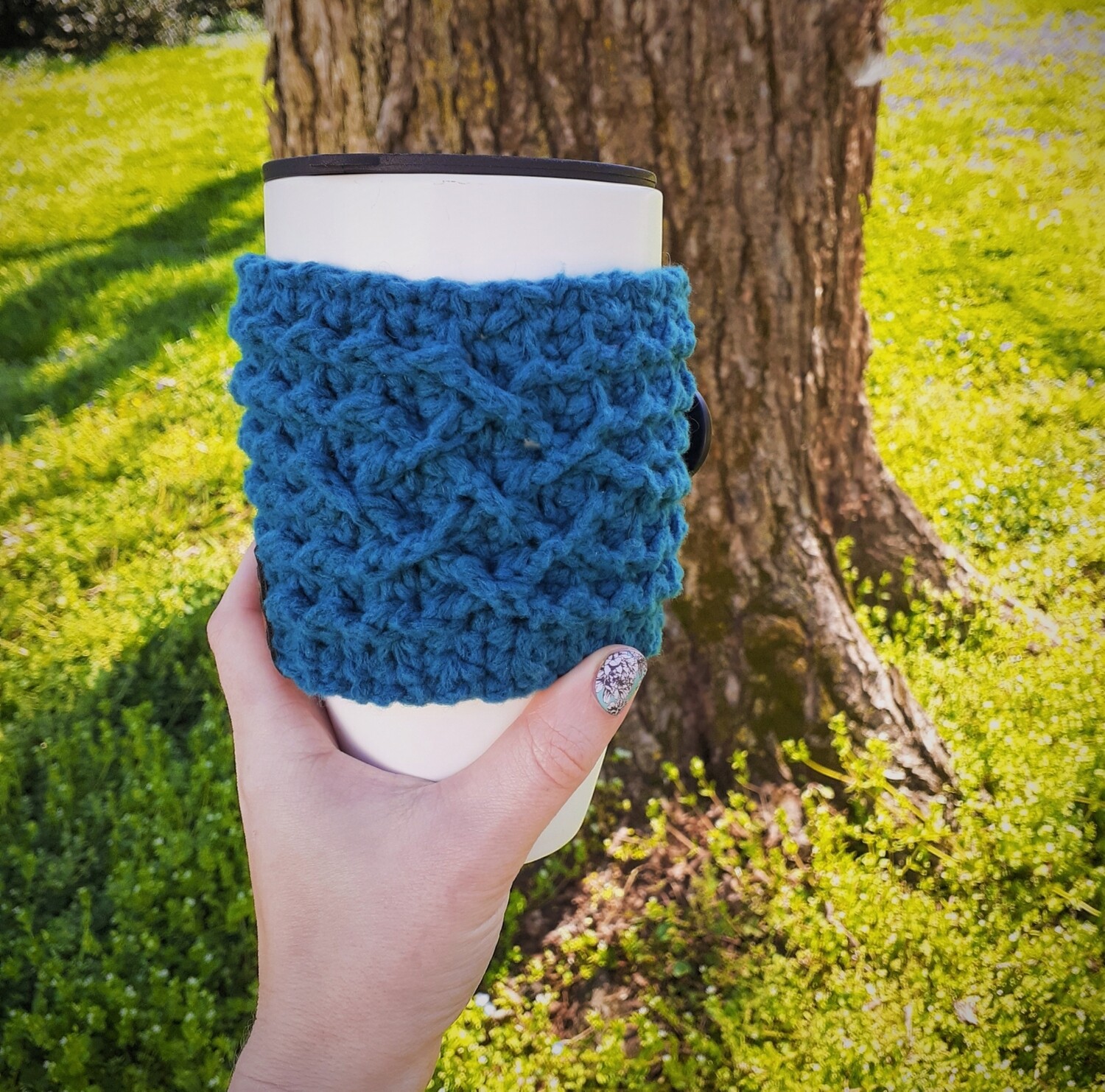 Cabled Cozy - Made to Order - Handled Mug Cozy with Button