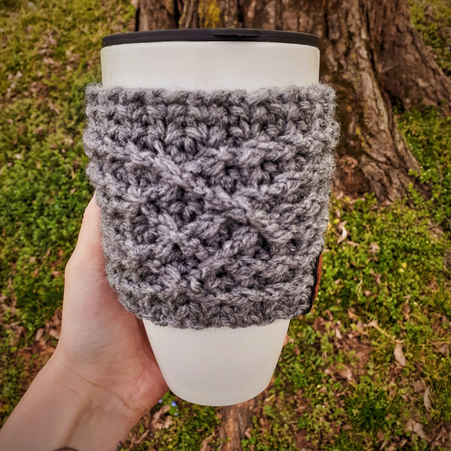 Cabled Cozy - Made to Order - Handled Mug Cozy with Button