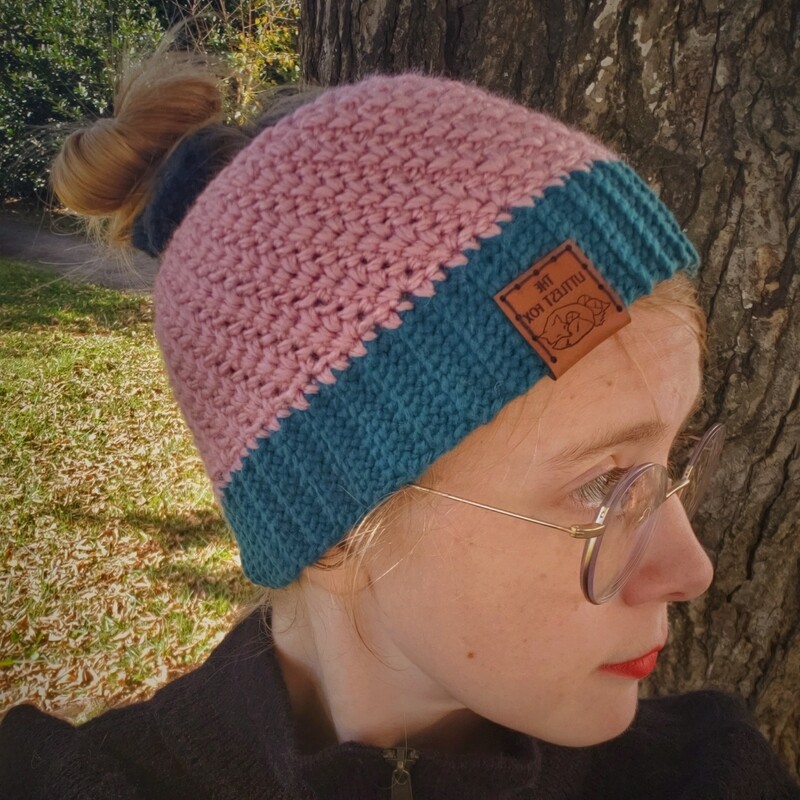 Candy Sprite - Made to Order - Messy Bun Beanie