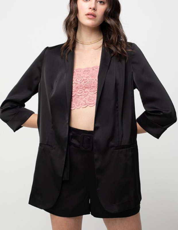 Black Satin Blazer