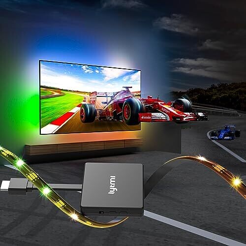 Lytmi TV LED Backlight with HDMI 2.0 Sync Stick Immersive RGBIC Backlight for 25-55 inch TVs Plug and Play Cuttable TV Light Strips Sync TV Lights for Games Music Movies
