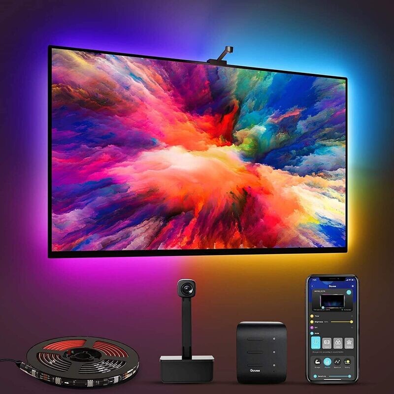Govee Envisual TV LED Backlight with Camera, RGBIC Wi-Fi TV Backlights for 55-65 inch TVs, Works with Alexa &amp; Google Assistant, App Control, Music Sync Lights, H6199