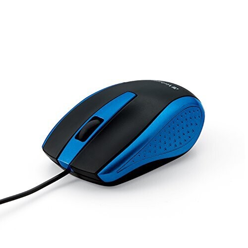 Verbatim Wired USB Computer Mouse - Corded USB Mouse for Laptops and PCs - Right or Left Hand Use, Blue 99743, 1.4 x 2.4 x 3.9