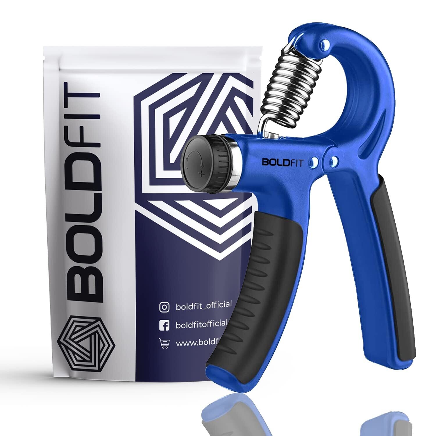 Boldfit Adjustable Hand Grip Strengthener, Hand Gripper for Men &amp; Women for Gym Workout Hand Exercise Equipment to Use in Home for Forearm Exercise, Finger Exercise Power Gripper (40 Kg) Blue
