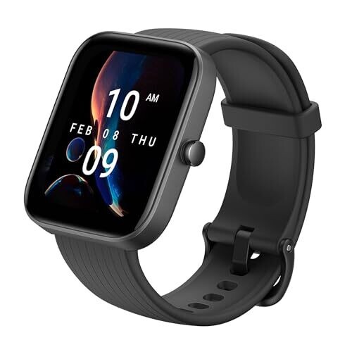 Amazfit Bip 3 Pro Smart Watch for Android iPhone, 4 Satellite Positioning Systems, 1.69 Color Display, 14-Day Battery Life, 60+ Sports Modes, Blood Oxygen Heart Rate Monitor, Water-Resistant(Black)