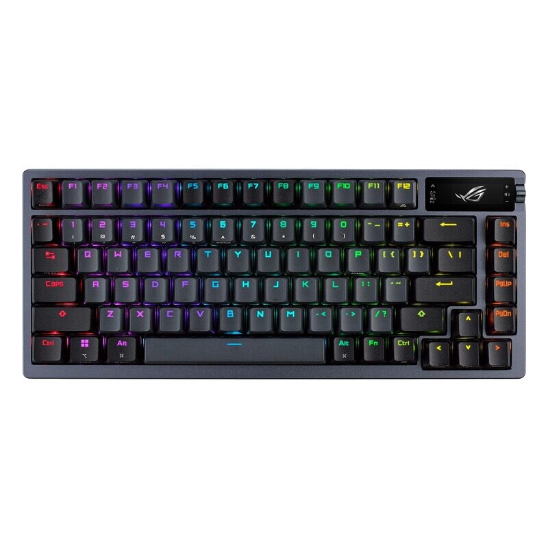 ASUS ROG Azoth 75% Wireless DIY Custom Gaming Keyboard, OLED Display, Three-Layer Dampening, Hot-Swappable ROG NX Red Switches &amp; Keyboard Stabilizers, PBT Keycaps, RGB-Black