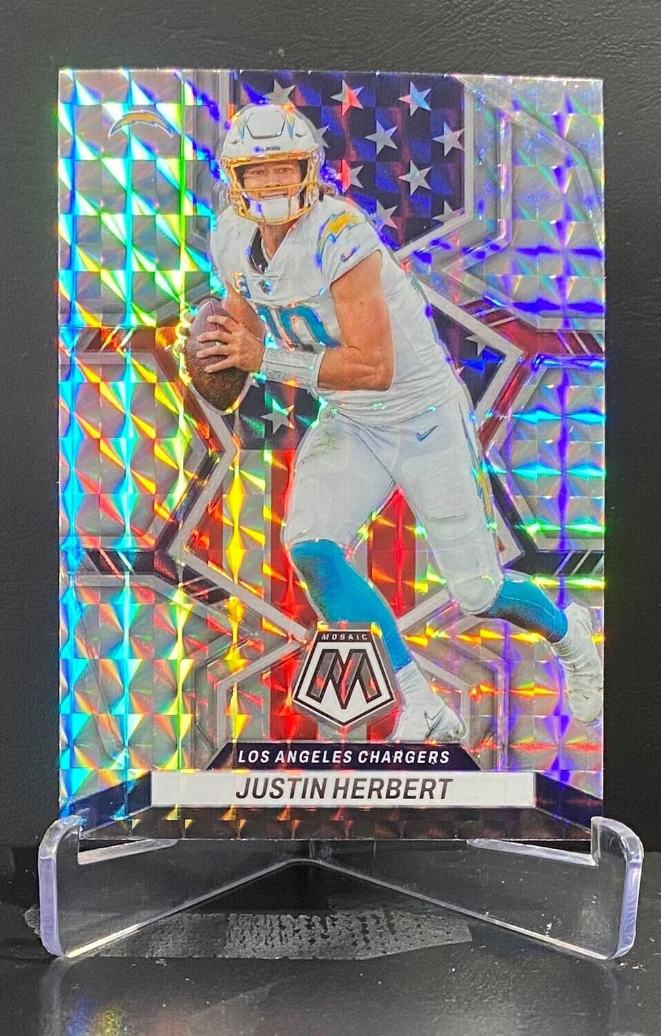 2022 Mosaic Justin Herbert National Pride Silver Mosaic