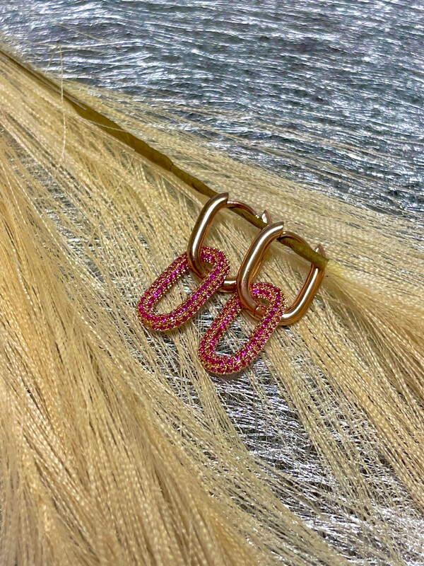 Orecchini legame fucsia