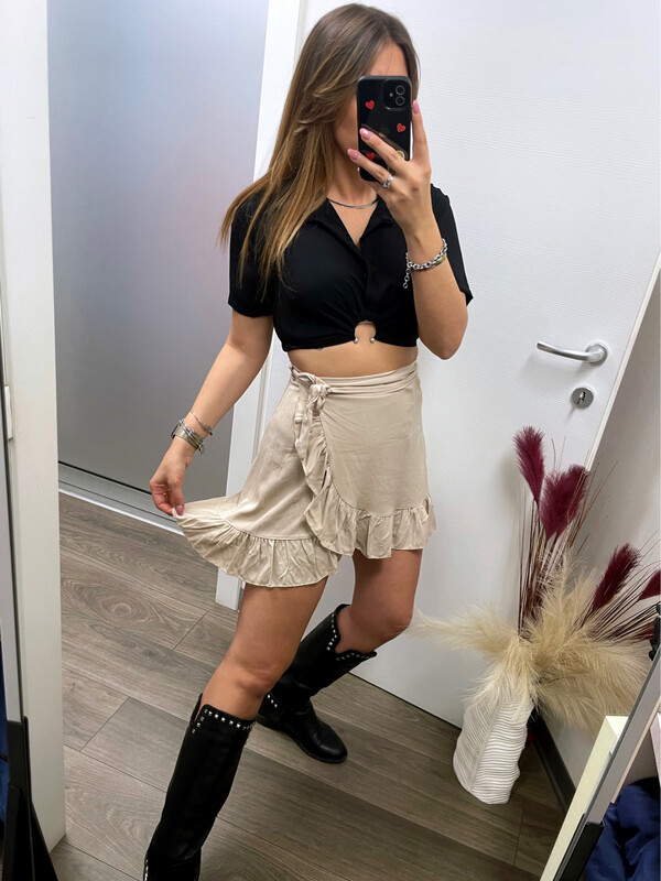 Gonna portafoglio beige