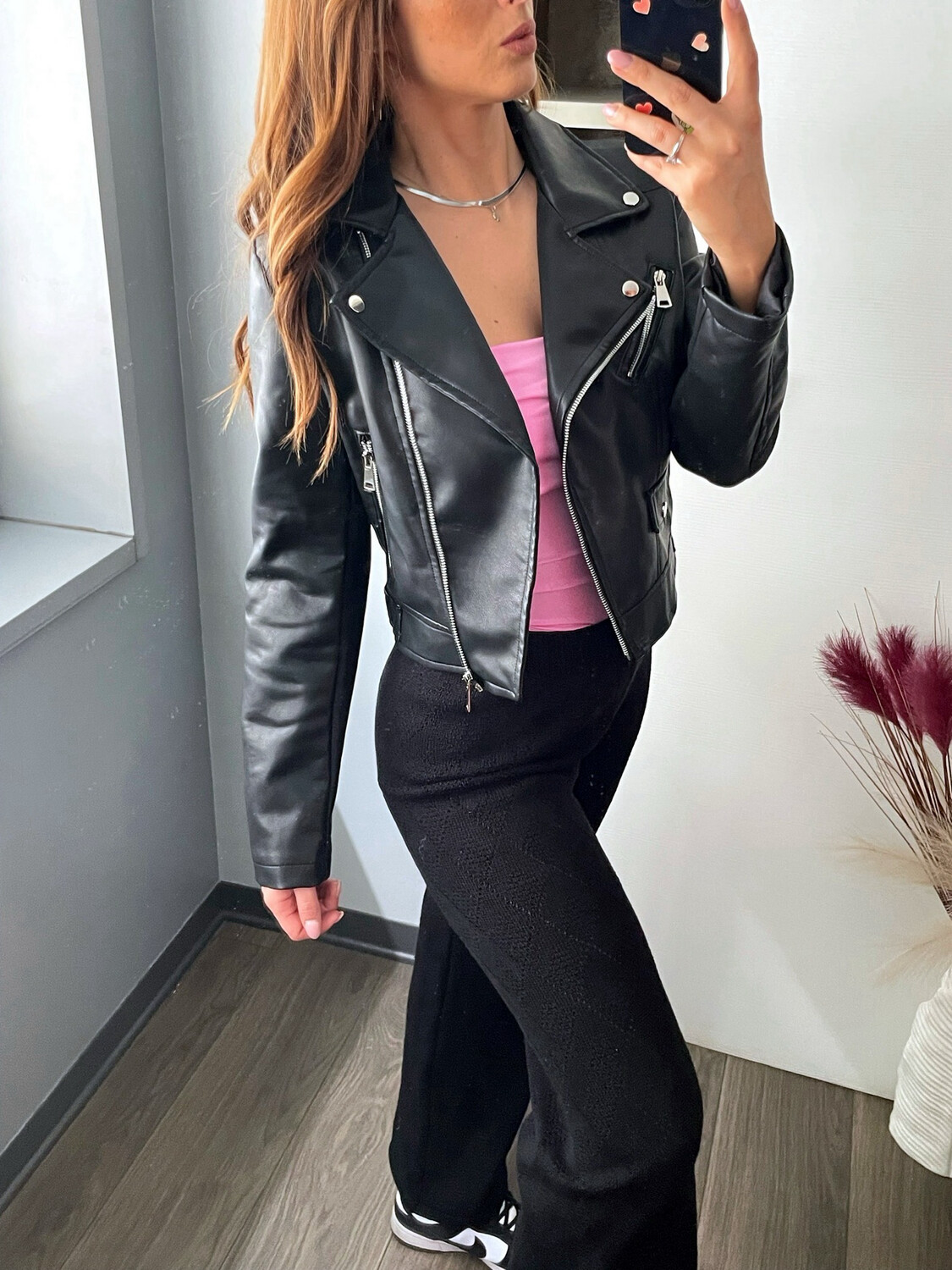 Pantalone nero ricamato