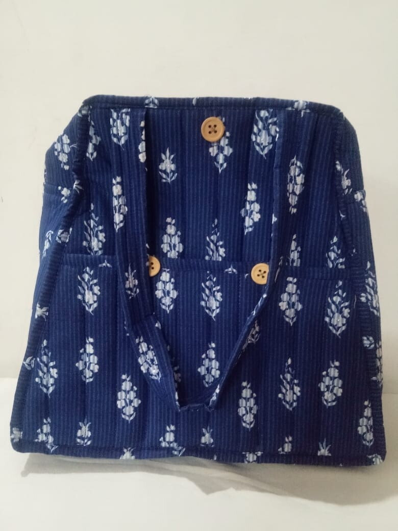 Handmade Three Pocket Indigo Bag