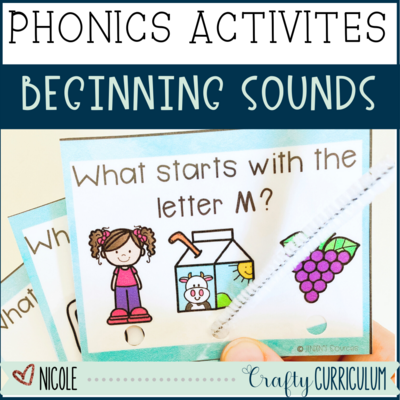 Beginning Sound Phonics Activities for Toddlers, Preschool, Kindergarten