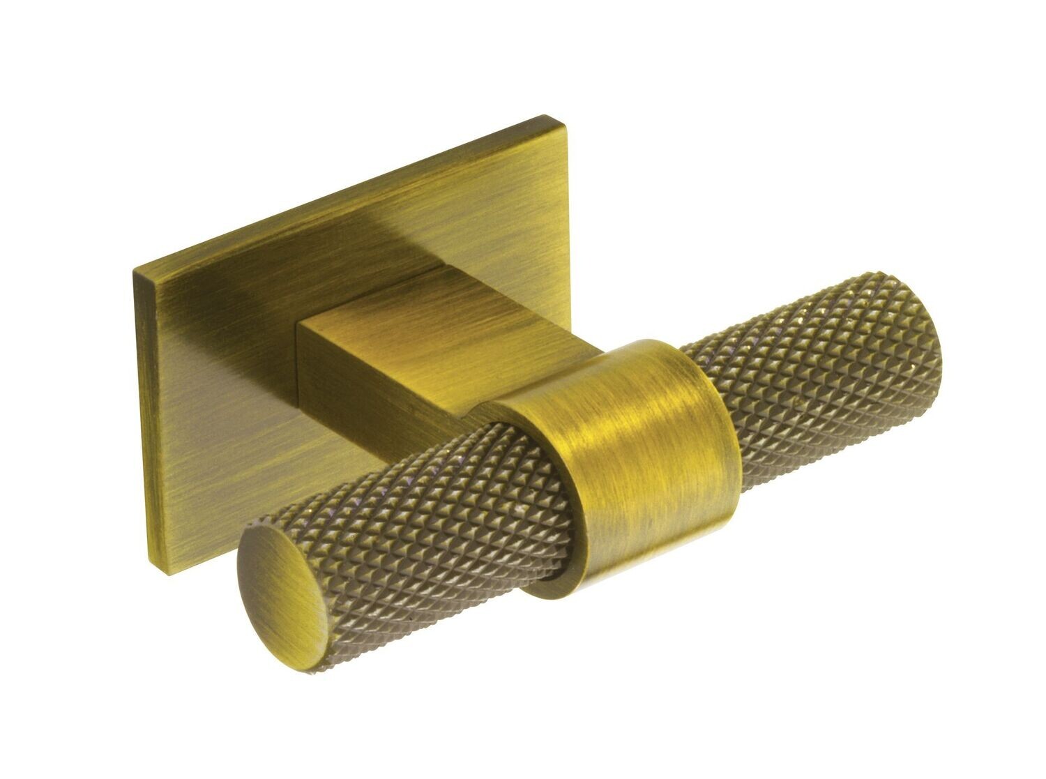 Didsbury Knurled T Handle, Aged Brass