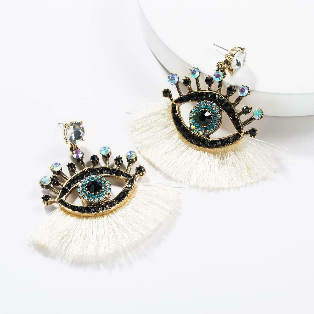 Mystic Eye Earrings - White