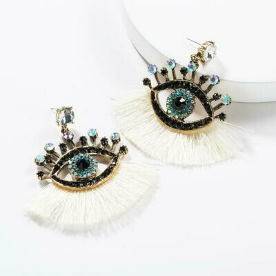 Mystic Eye Earrings - White