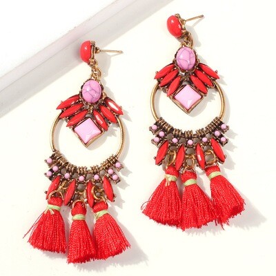 Bohemian ​ Rhapsody Earrings - Apple Red