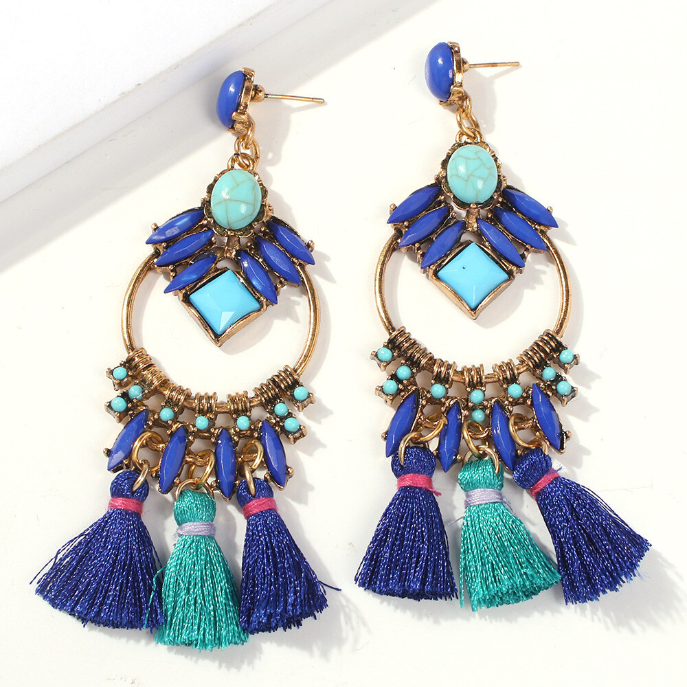 Bohemian ​ Rhapsody Earrings - Colbalt Blue