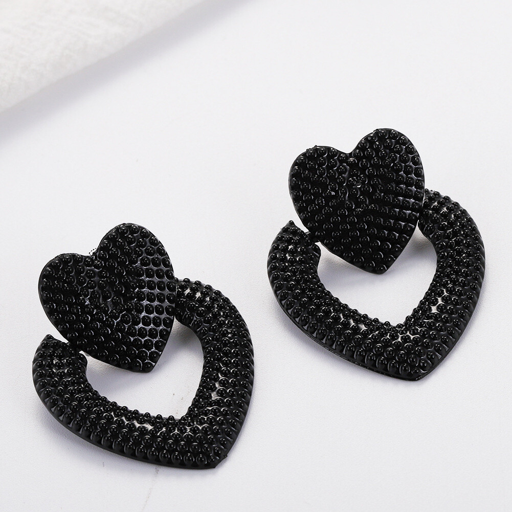 Cross My Heart Earrings - Black