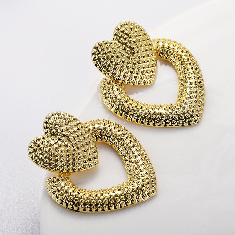 Cross My Heart Earrings - Gold