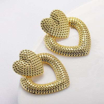 Cross My Heart Earrings - Gold