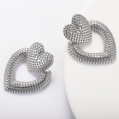Cross My Heart Earrings - Silver
