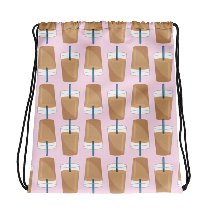 Project Iced Coffee Drawstring Bag