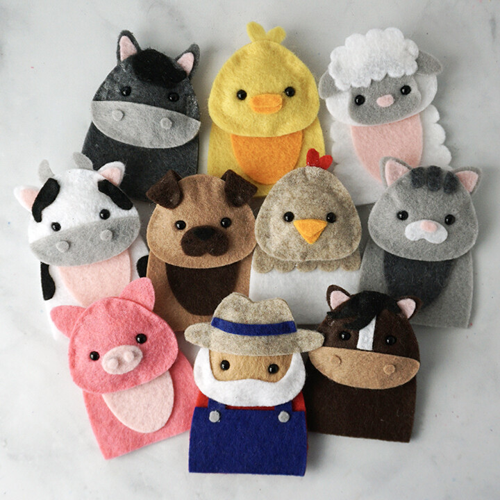 Felt Farm Finger Puppets Pattern