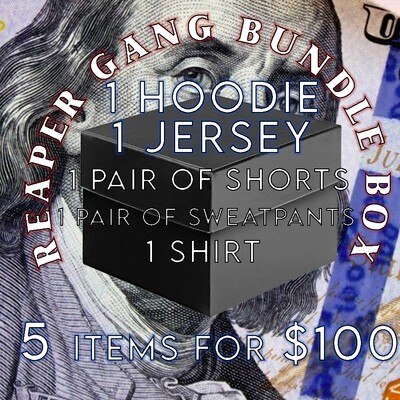 REAPER GANG BUNDLE 5 ITEMS FOR $100