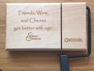 Friends, Cheese, & Wine Get Better With Age Wire Cutting Board