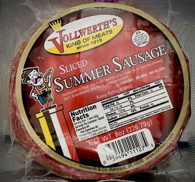 Vollwerth's Sliced Summer Sausage, 8 oz