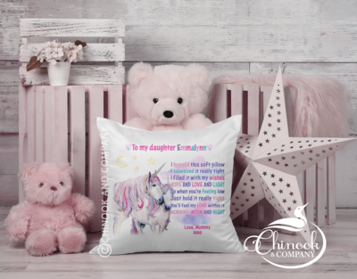 To My Daughter/Granddaughter Unicorn Pillow