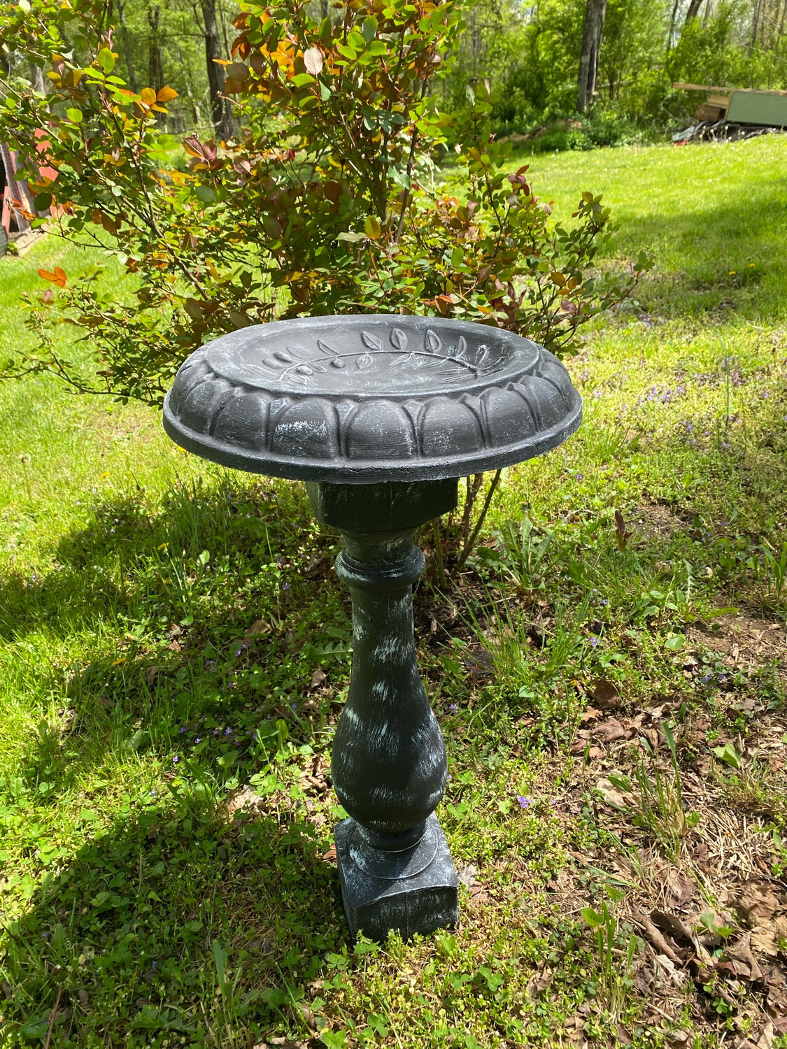 Dry Brushed Bird Bath