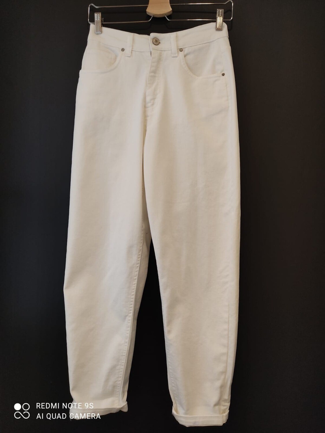 JEANS VITA ALTA BIANCO MODELLO CARROT