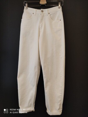 JEANS VITA ALTA BIANCO MODELLO CARROT