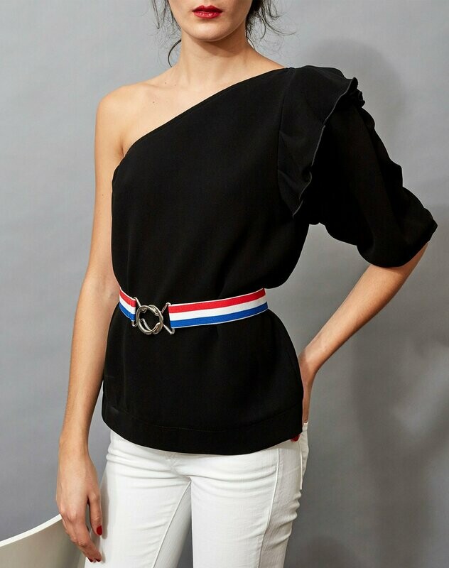 MERCREDI ASYMMETRIC WITH RUFFLES