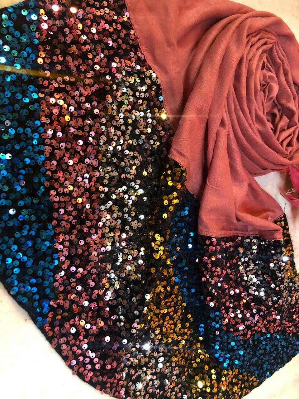COTTON TIKKI SHADED GLITTER HIJABS STOLES