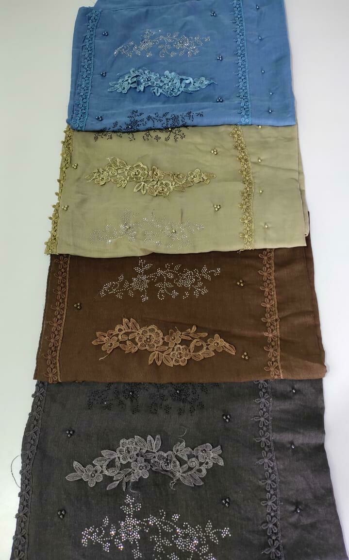 COTTON DESIGNER EMBROIDERY HIJAB