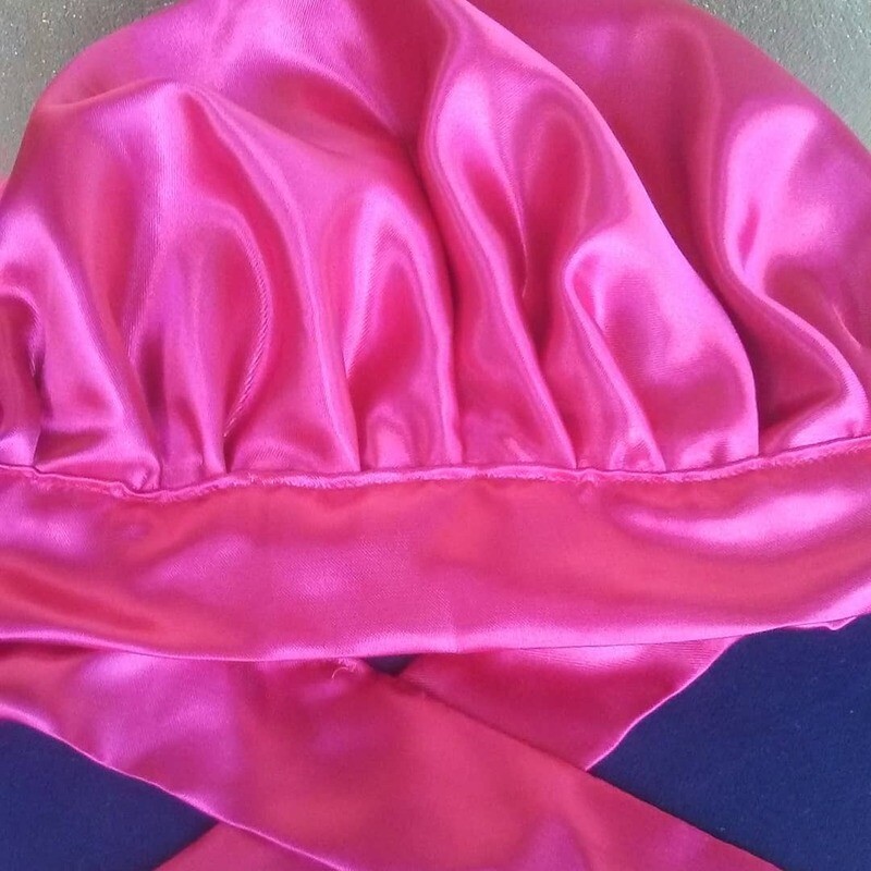 Pink &amp; floral Satin bonnet